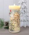 SILENT NIGHT SNOWMAN FIBER OPTIC CANDLE LC2612