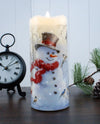 BIRCH FOREST SNOWMAN FIBER OPTIC CANDLE LC2504