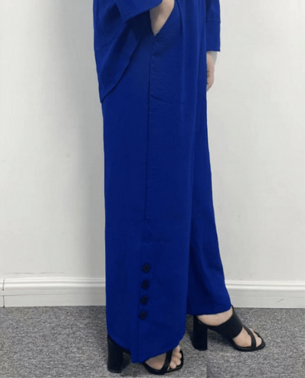 CREATION AM403 SIDE SQUARE BTTN PANT ROYAL
