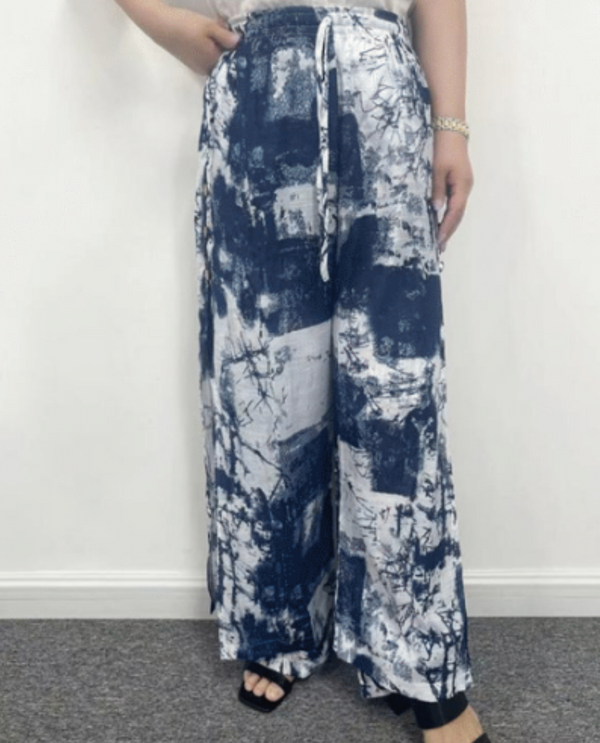 CREATION G507 FULL LENGTH GAUZE PANT NAVY/WHITE