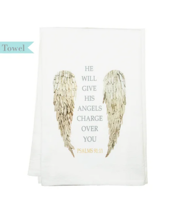 STANDING ON THE WORD PSALM 91:11 ANGEL WING TOWEL