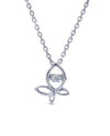 10779 STERLING SILVER DANCING STONE BUTTERFLY NECKLACE