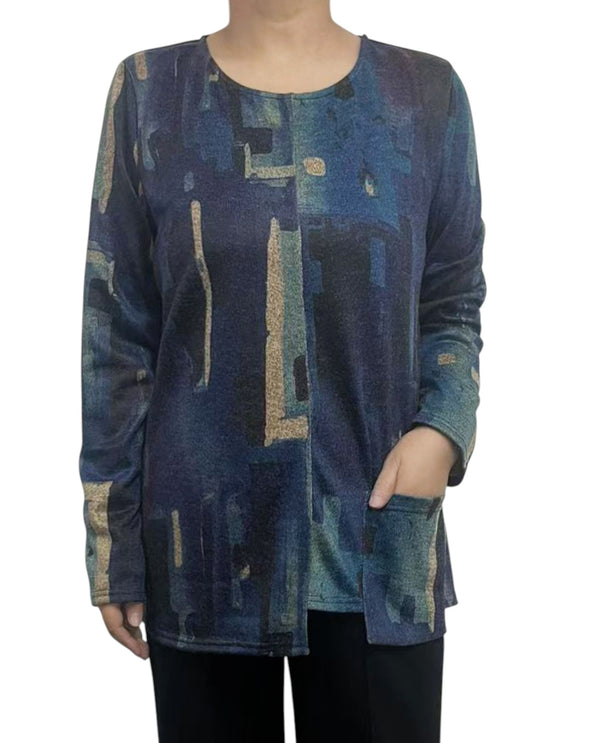 CREATION ART21 KNIT ONE POCKET TOP