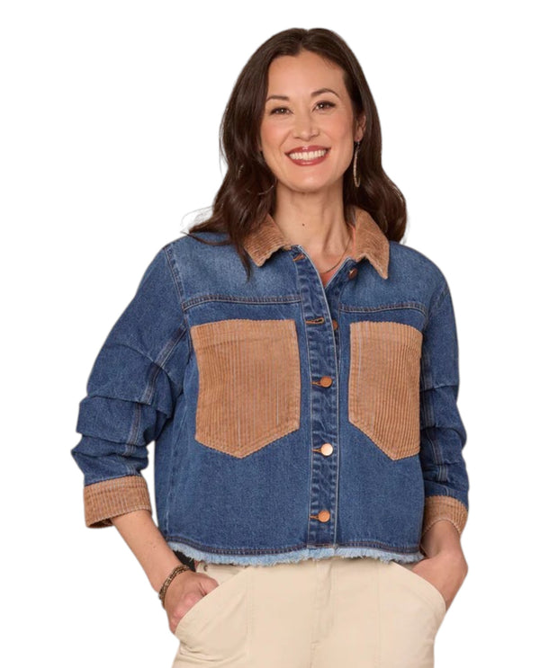 DEMOCRACY B9382T9QZ RUCHED OVERSIZED JACKET