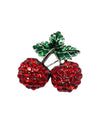 BX-2943 CRYSTAL CHERRIES BROOCH