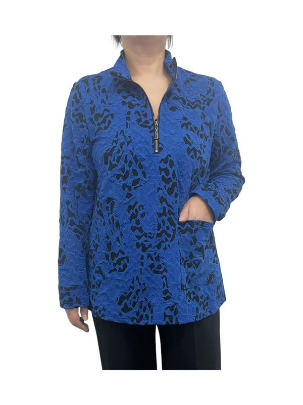 CREATION AM546 HALF ZIP NECK TOP