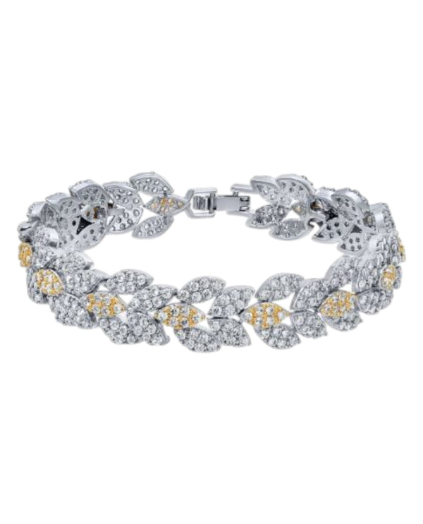 01885 STERLING SILVER CZ DANCING STONE BRACELET