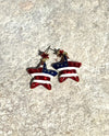 UE440 USA FLAG STAR POST EARRING