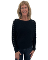 KEREN HART TH-39026 STUDDED SLEEVE PULLOVER