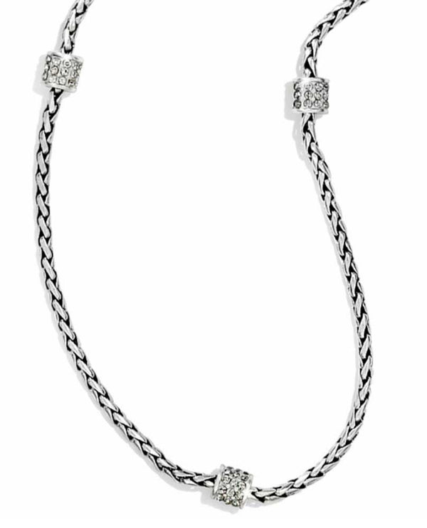 Silver Brighton JN6422 Meridian Petite Long Necklace twisted rope with Swarovski crystals