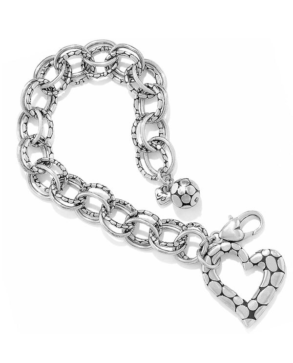 J39420 Brighton Pebble Heart Bracelet silver link bracelet with pebble heart charm