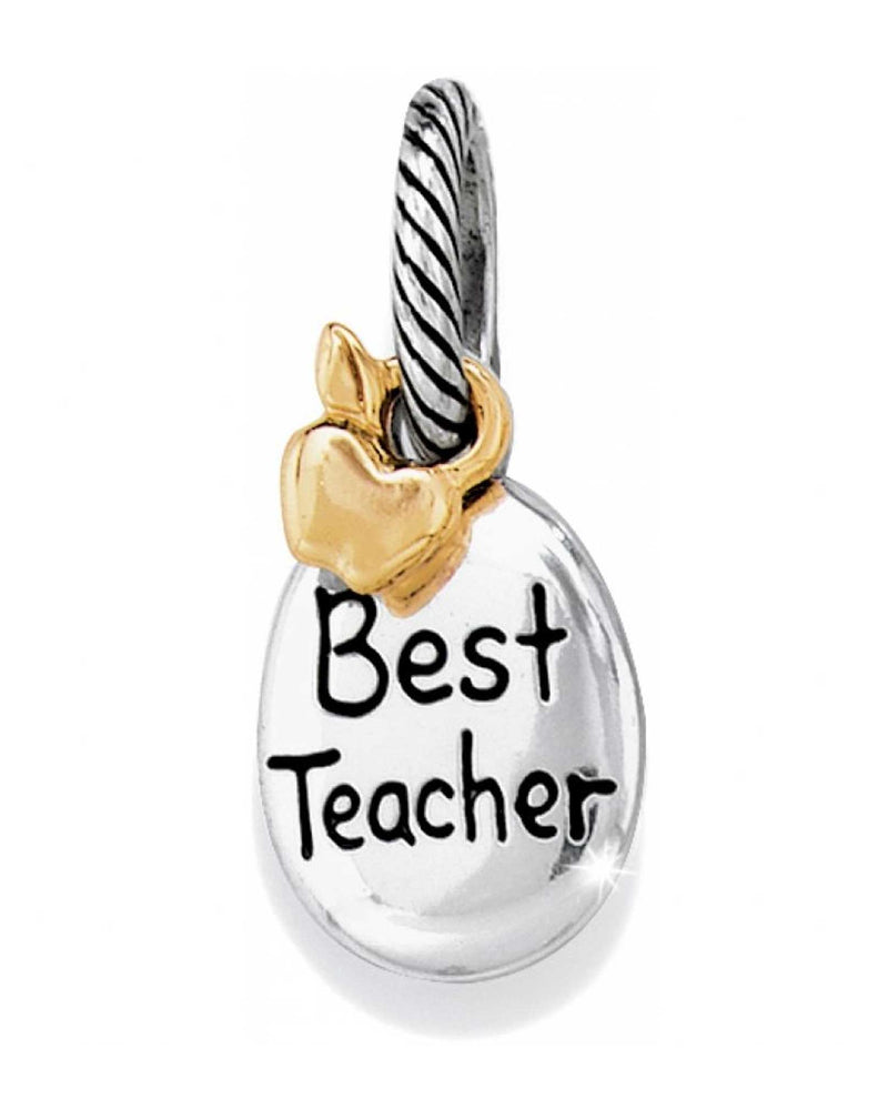 Silver gold Brighton J97821 Best Teacher Charm says best teacher and A+ on the reverse