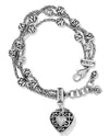 Brighton J34682 Reno Heart Bracelet silver chain link bracelet with heart pendant