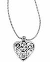 Brighton JN3040 Contempo Heart Badge Clip Necklace silver heart badge clip
