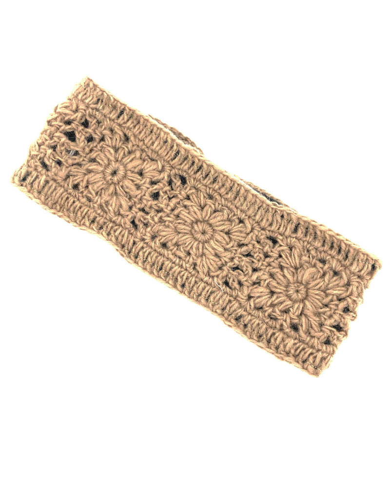 Crochet Headband H-191 Tan