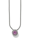 Dainty amethyst Brighton JL626G Twinkle Necklace with single pink Swarovski crystal