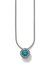 Aquamarine Brighton JL626H Twinkle Necklace silver necklace with small turquoise Swarovski gem