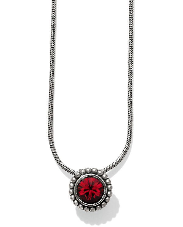 Garnet Brighton JL626J Twinkle Necklace dainty silver necklace with red Swarovski stone