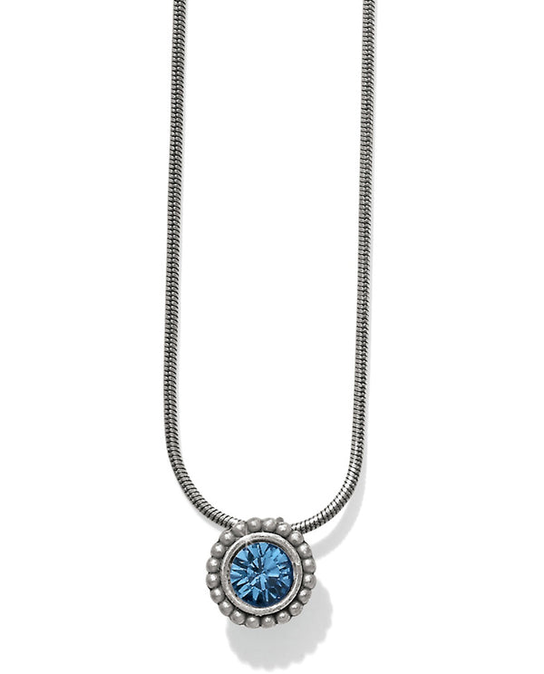 Sapphire Brighton JL626E Twinkle Necklace with silver chain and sparkling blue Swarovski 