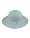 JEANNE SIMMONS 1078 GIRLS RIBBON BRAID HAT AQUA