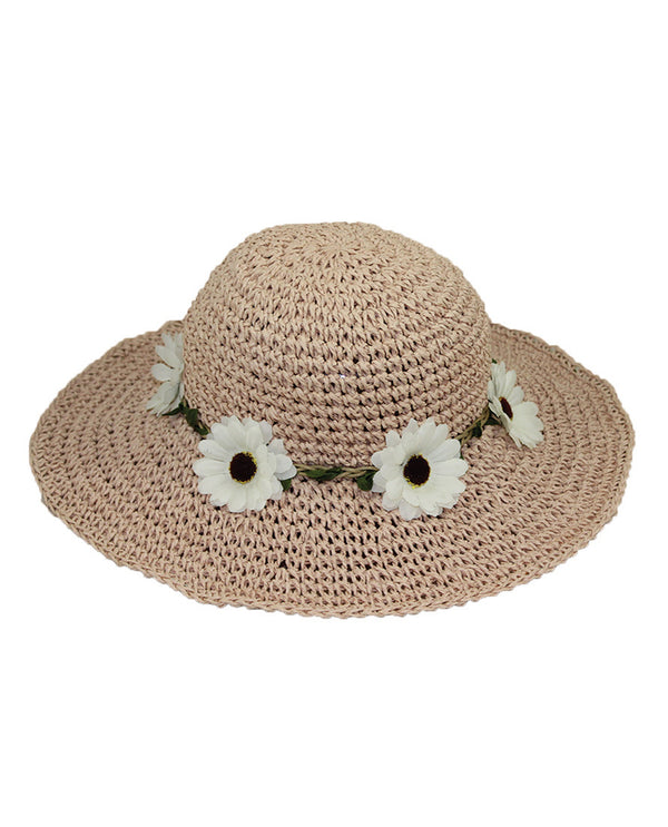 JEANNE SIMMONS 1083 GIRLS DAISY CHAIN BAND HAT PINK