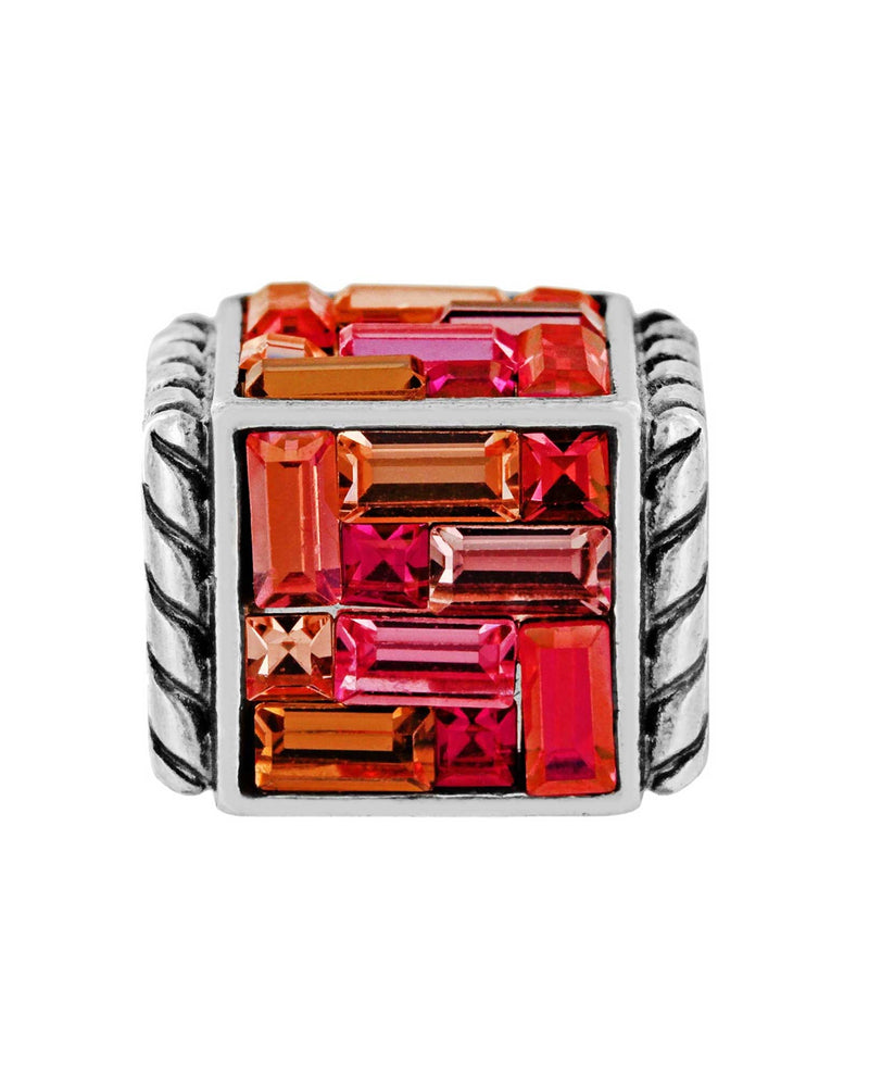 Brighton JC1883 St. Michel Cube Bead with multi pink hued Swarovski inspired by stained glass