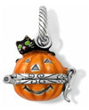 Brighton JC2433 Spooky Pumpkin Charm halloween pumpkin charm with a black cat on top