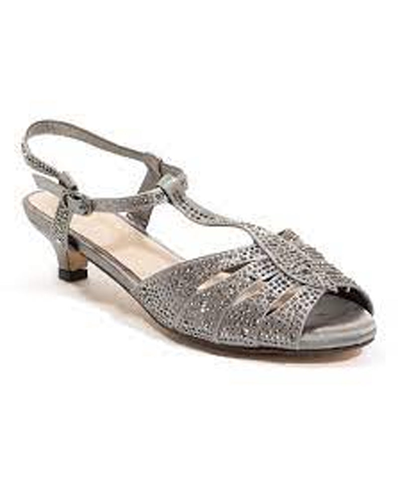 Lady Couture Dressy Sandal 1 3/4 Heel Pewter