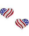 Brighton J22053 Hearts And Stripes Mini Post Earrings heart shaped USA flag earrings