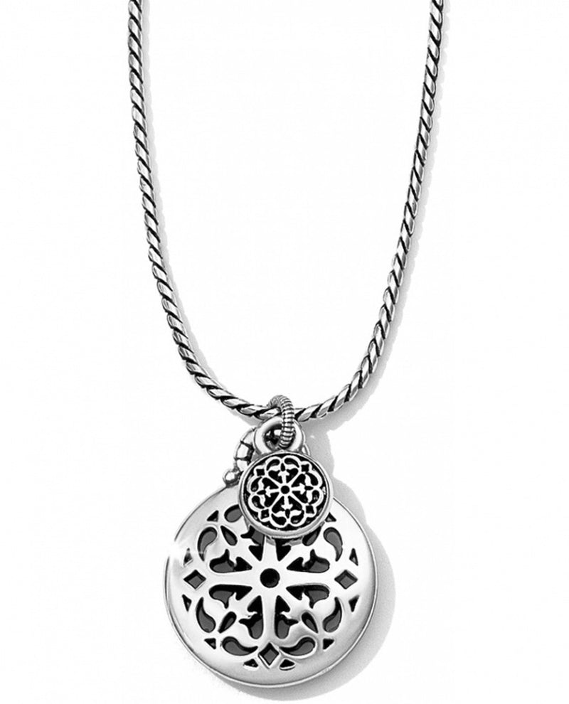 Brighton JL4760 Ferrara Petite Necklace round silver necklace with Ferrara motif