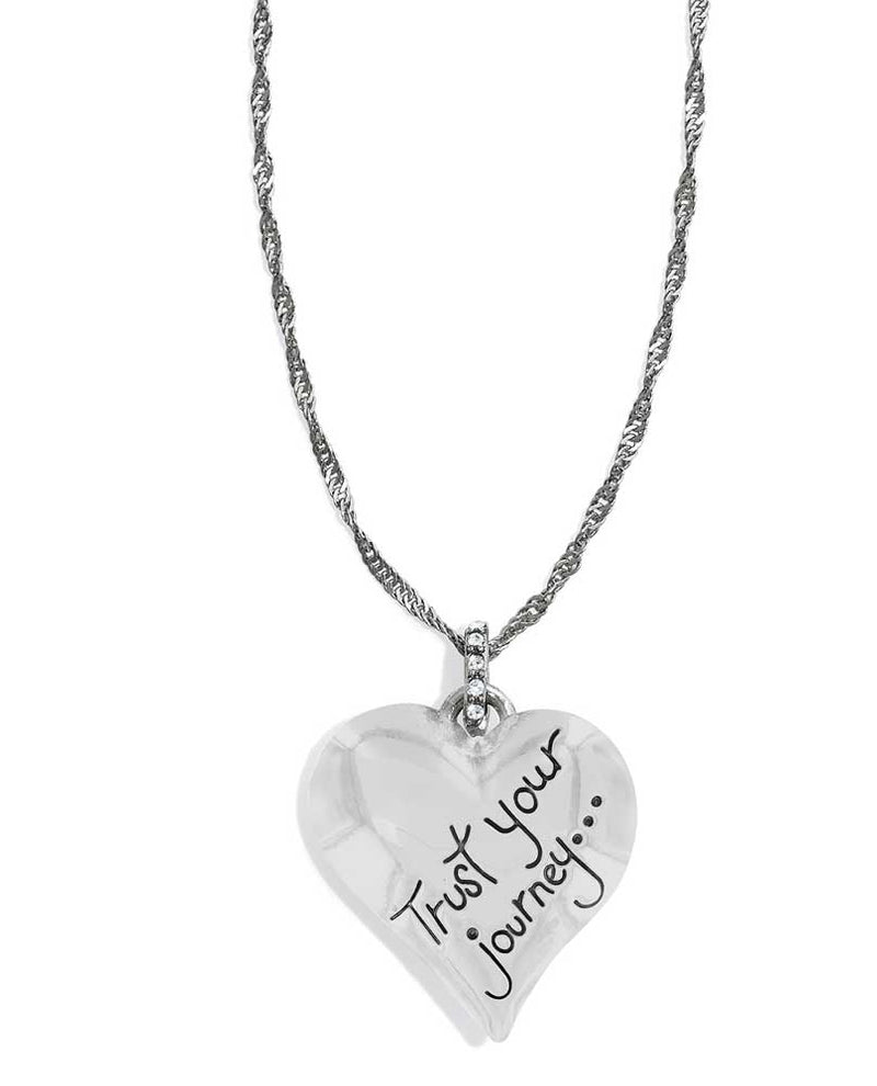 Multi Brighton JL3911 Trust Your Journey Heart Necklace back has Trust Your Journey inscribed