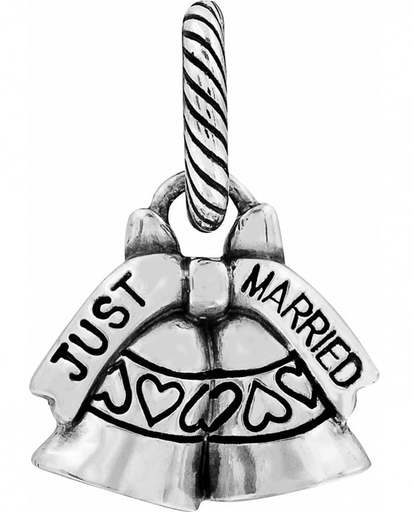 Brighton JC1300 Wedding Bells Charm silver wedding bells charm that says just married