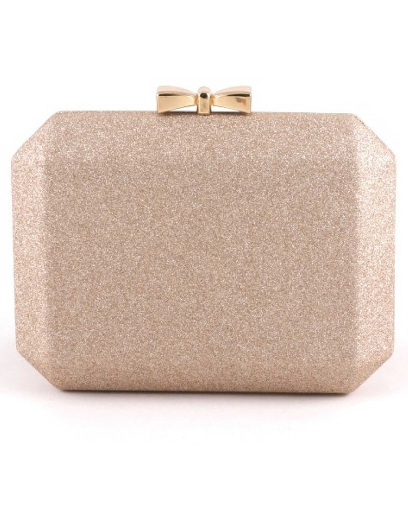 Champagne Bow Clasp Evening Bag