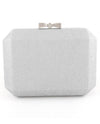 Silver Bow Clasp Evening Bag