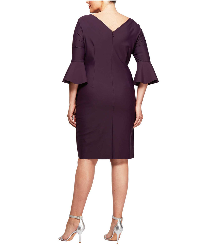 Alex Evenings Plus Size 434183 Scuba 3/4 Ruffle Sleeve Dress Alex Evenings Plus Size 434183 Scuba 3/4 Ruffle Sleeve Dress