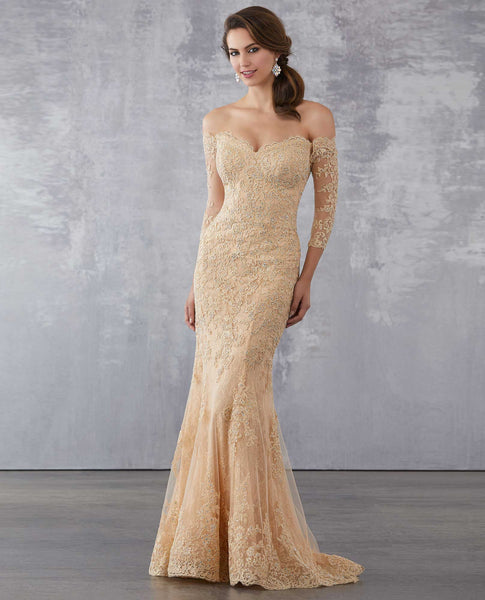 Mori Lee MGNY Off Shoulder Gown