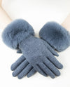 Faux Fur Cuff Tech Gloves GL12270 Grey