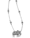Silver Brighton JL9430 Africa Stories Elephant Necklace with tribal print elephant and beads