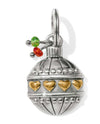 Brighton Christmas Heart Charm JC4683 is a silver Christmas ornament with gold hearts encircling