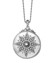 Silver circular Brighton JL9190 Etoile Locket Necklace with eight point star design