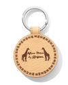 Brighton Africa Ellie Leather Key Fob E17944 with Africa Stories printed on tan leather key fob