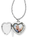Silver Brighton JL9840 Contempo Convertible Locket Necklace with heart shaped photo frame
