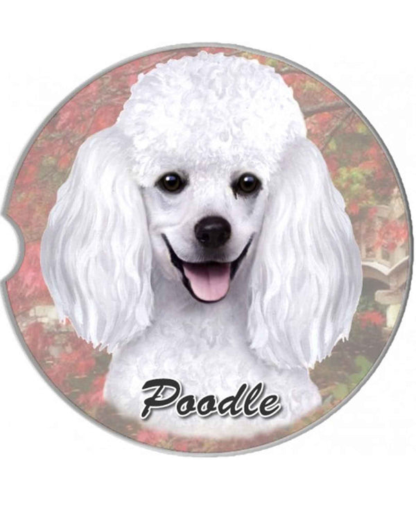 231-28 White Poodle Car Coaster