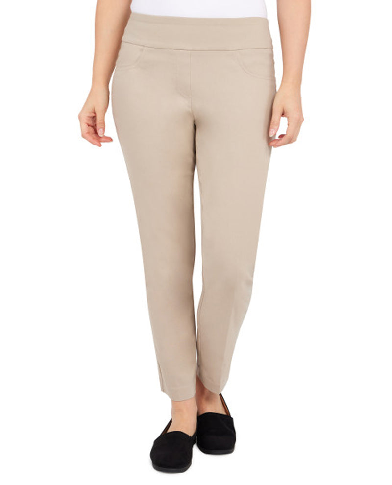 RUBY RD 18308 PETITE 27" PULL ON ANKLE PANT CHINO