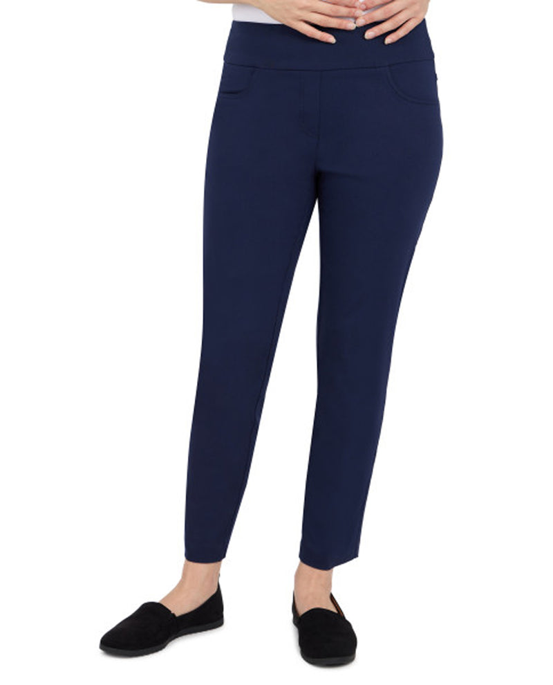 RUBY RD 18308 PETITE 27" PULL ON ANKLE PANT NAVY