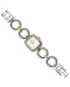 Silver-gold Brighton W10442 Kindred Watch with square face and twisted round mixed metal motif
