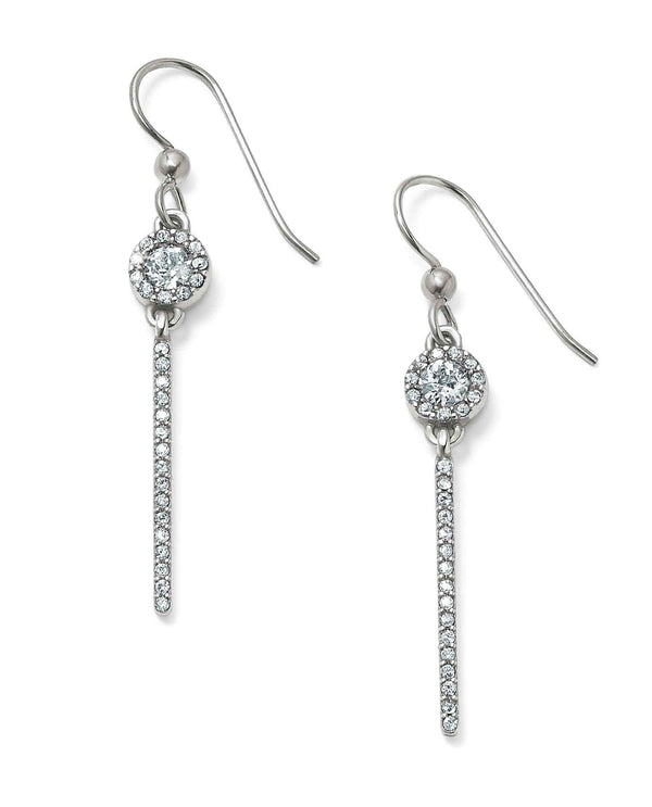 Brighton JA4961 Illumina Slim French Wire Earrings sleek silver Swarovski crystal drop earrings 