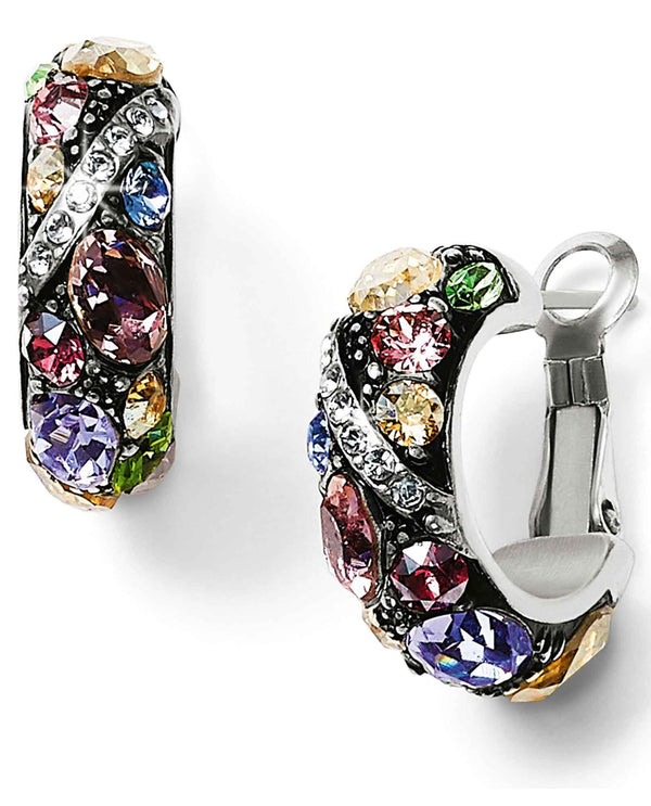 Brighton JA4772 Trust Your Journey Hoop Earrings colorful Swarovski crystal hoop earrings