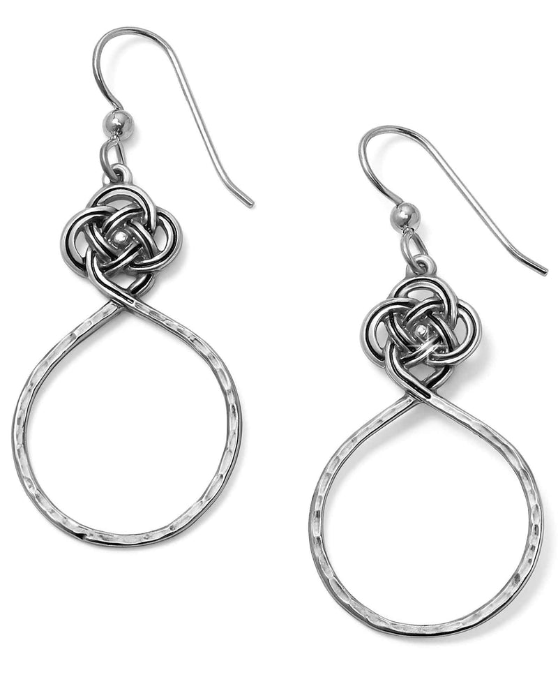 Brighton JA4920 Interlok Petite Knot Circle French Wire Earrings silver hoop drop earrings