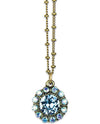 Anne Koplick NK4718 Faceted Gold Tone Necklace petite aqua blue Swarovski crystal necklace